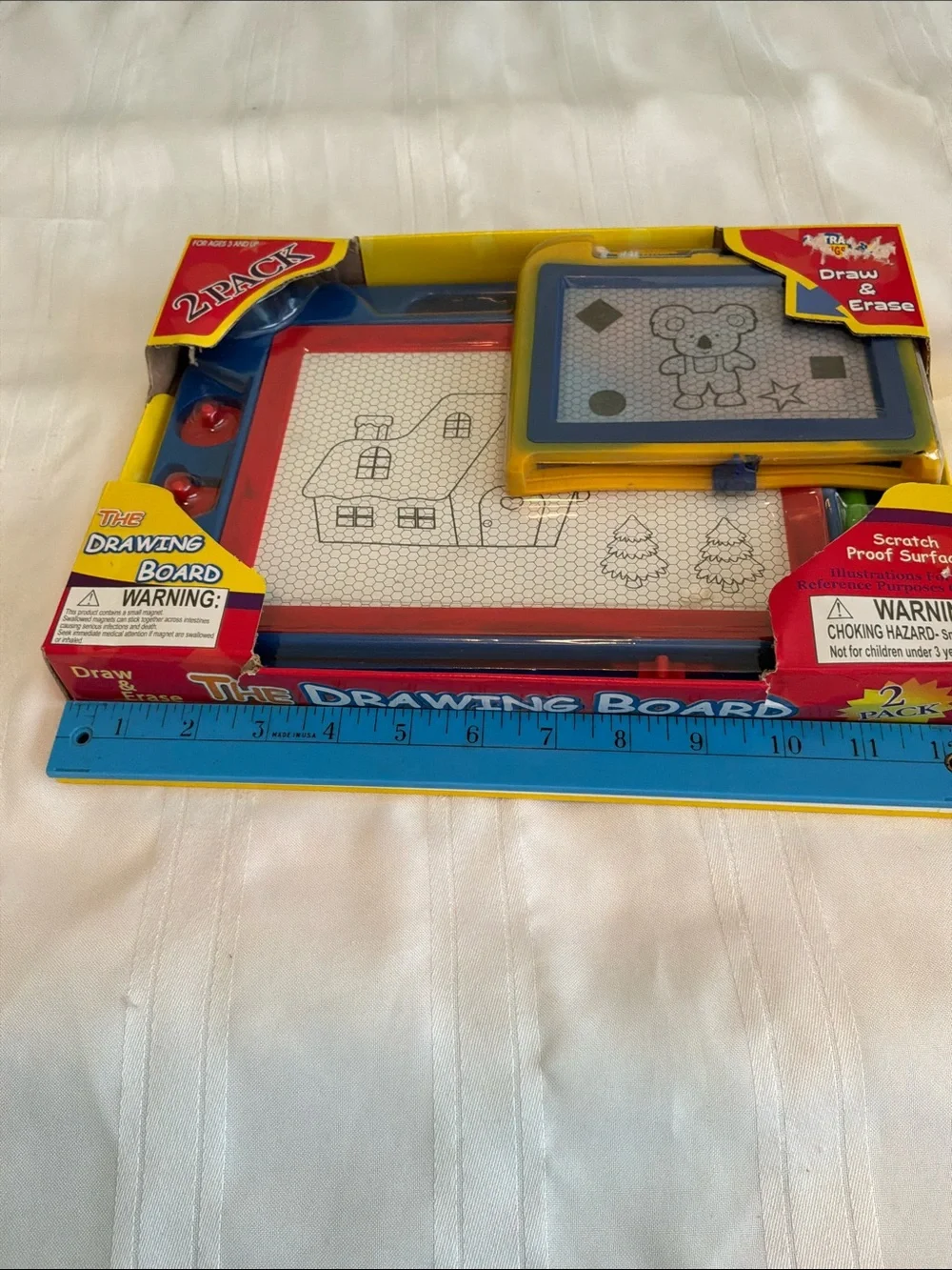 2-Pack Kids Magnetic Draw & Erase Boards - Yellow and Red
